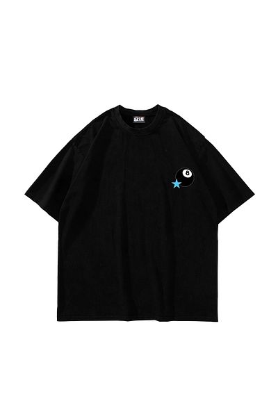 Sekizbiraltı Μαύρο μπλουζάκι Unisex με στάμπα Star Eight Ball