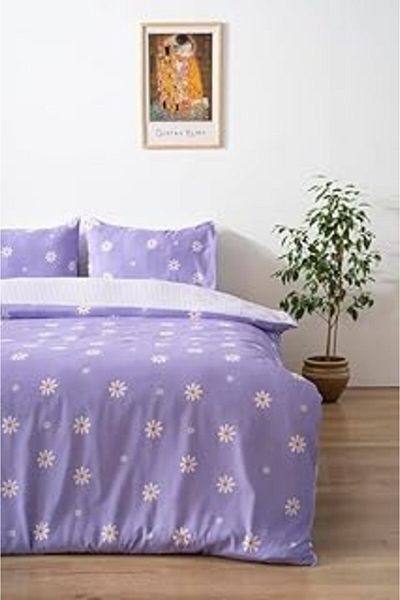 Hepta Collection طقم غطاء لحاف مزدوج من القطن باللون الأرجواني من Rivaistanbul