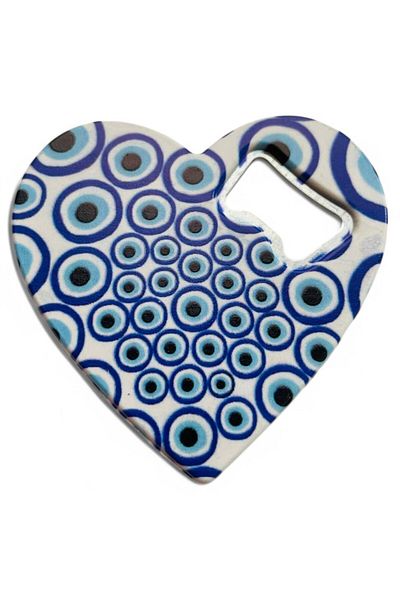 GALATA GIFT Magnet - Bottle Opener - Soda Pop with Evil Eye Beads - Refrigerator Magnet