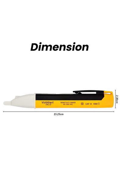 Generic AC Voltage Tester with LED Flashlight and Inductive Alarm, 90-1000V Range