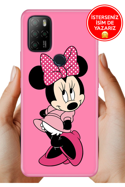 omix X300 - X500 Kılıf Desenli Baskılı Kamera Korumalı Silikon Utangaç Minnie