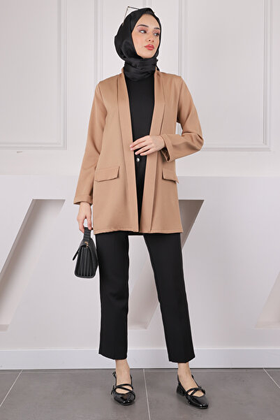 İmajButik Krepová bunda s norkovým šálovým golierom