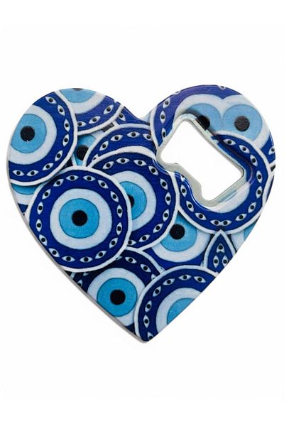 GALATA GIFT Magnet - Bottle Opener - Soda Pop with Evil Eye Beads - Refrigerator Magnet