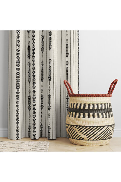 MUN HOME Dijital baskılı fon perde tek kanat 140 x 260 cm Kenar Katlamalı Dik...