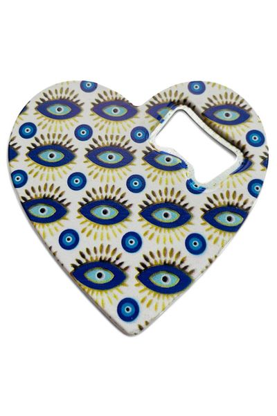 GALATA GIFT Magnet - Bottle Opener - Soda Pop with Evil Eye Beads - Refrigerator Magnet