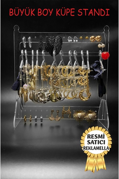 reklamella Büyük Boy Dekoratif Şık Askılı Küpe Standı Takı Aksesuar Organizer...