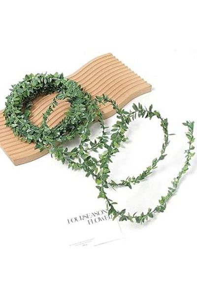 Qedii Orret Home Green Unikum Wire Leaf Strip Τεχνητό στέμμα Ivy Ornament, 10 μέτρα, Καλύμμα σωλήνα φυσικού αερίου