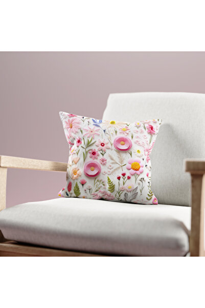 Filamente Double Sided Spring Floral Patterned Digital Printing Throw Pillow Cover