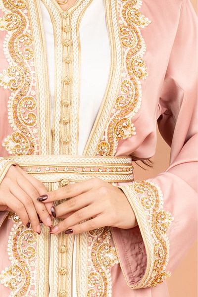 IKKXA Belted Elegant 2-Piece Kaftan