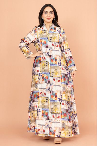 IKKXA Multicolor Patterns Modern Jalabiya