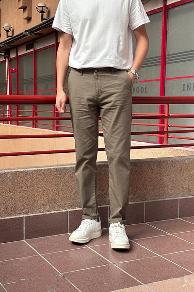 inpool Men, Linen Weaving, Cotton Fabric, Regular Fit, Seasonal Pants 294