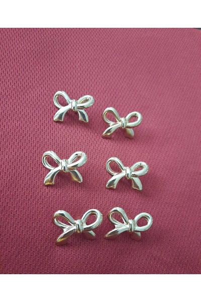 beynaaksesuar Bow Model Metal Design Gold Color Set of 6 Buttons