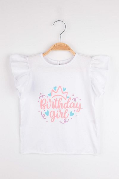 Le Mabelle Olena - Tricou cu imprimeu coroana alba pentru fete