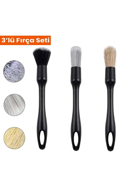 schön weiter 3'lü Araç Temizleme Fırçası