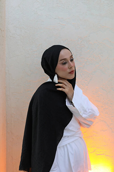 Modakaşmir Βαμβακερό σάλι Neo Μαύρο Χρώμα.