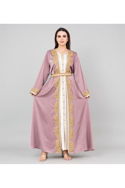 IKKXA Classic Elegance Belted 2-piece Kaftan