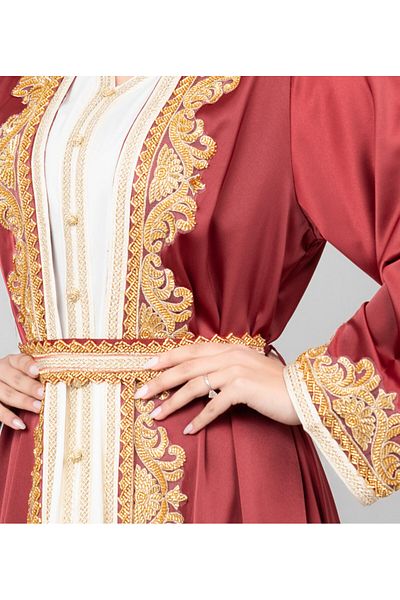 IKKXA Classic Elegance Belted 2-piece Kaftan
