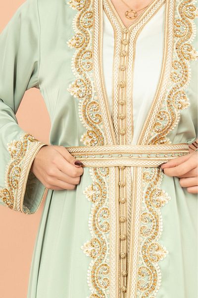 IKKXA Belted Elegant 2-Piece Kaftan