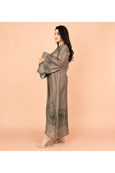 IKKXA Embellished Floral Touch Solid Jalabiya