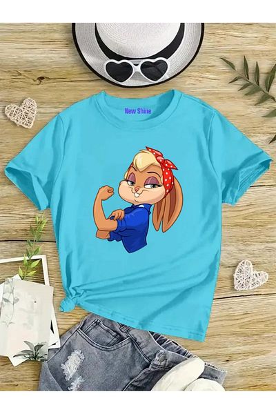New Shine 1 tricou este un cadou pentru achiziții de 6 și mai sus în coș - Tricou pentru copii Bandana Bunny Girl Power Oversize