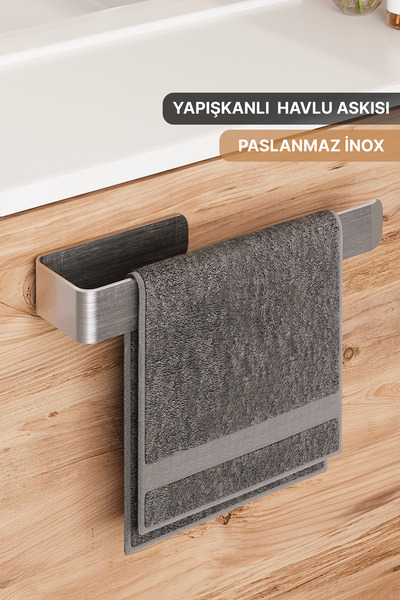 Chicho Home Paslanmaz Çelik Havluluk / Yapışkanlı  / Banyo Askısı / Havlu Askısı