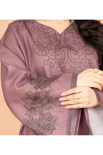 IKKXA Embellished Floral Touch Solid Jalabiya
