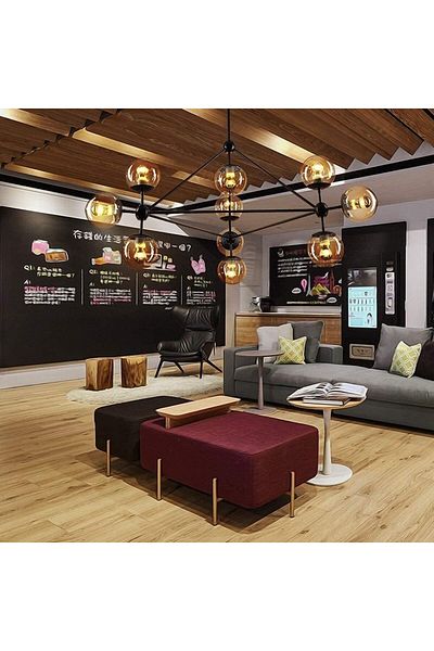 A F N LIGHTING Nordic Style Wrought Iron Glass Chandelier for Living Room, Restaurant, Cafe, Bar, Retro Chandelier