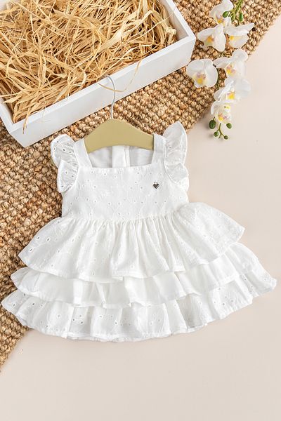 Babymod Pink Three Layer 100% Cotton Baby Girl Dress Birthday Custom