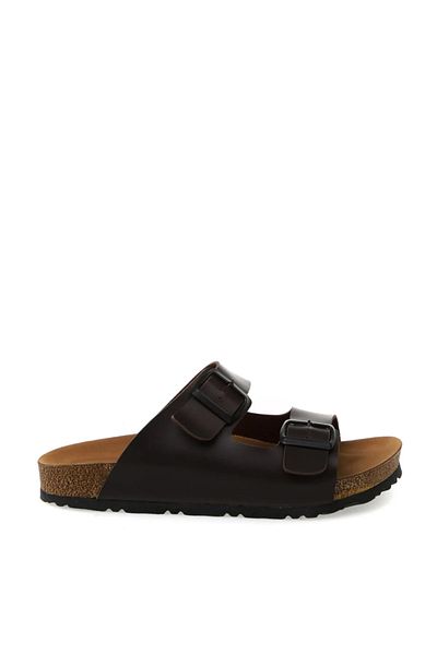 T-Box Faux Leather Slippers