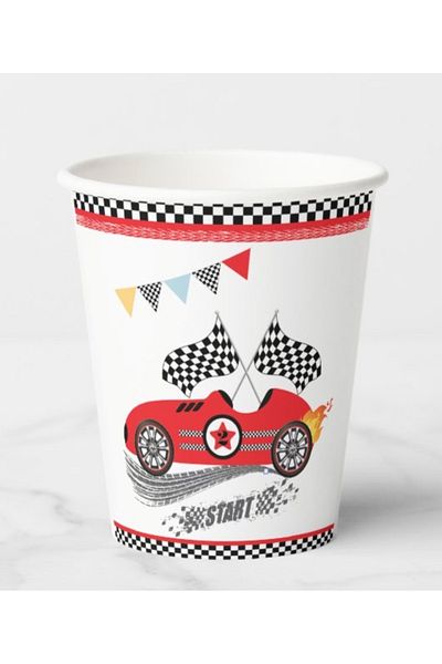 kidspartim Race Cars Themed Paper Cups 8 Pieces