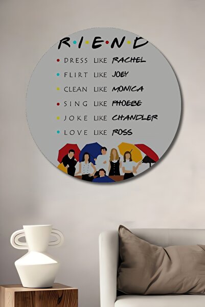 Teona Ahşap Friends Dizi İlham Verici Ahşap MDF Dekoratif Yuvarlak Ev,İşyeri ...