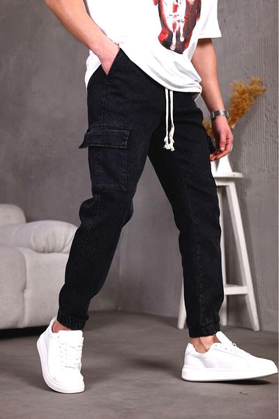 Oksit Παντελόνι Cargo Slim Fit Lycra Jeans με ελαστικό πόδι και μέση