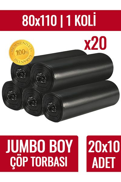 naft One Parcel 20 Rolls Jumbo Size 80X110 Thick Garbage Bags