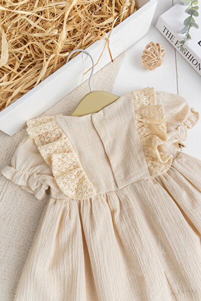 Babymod Victoria Lace Bow 100% Cotton Baby Girl Dress Special Occasion Dress