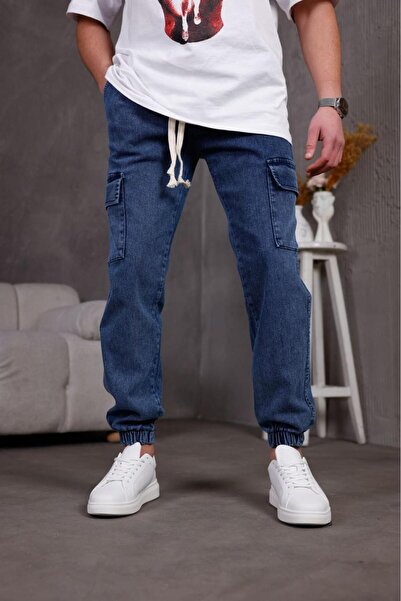 Oksit Παντελόνι Cargo Slim Fit Lycra Jeans με ελαστικό πόδι και μέση