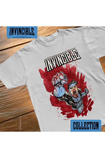 SHINOBIX Invincible Comic Invincible Blue Suit Mark Oversize T-Shirt