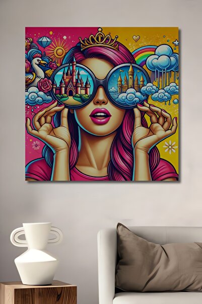 Teona Ahşap Rüya Kale Gözlük Tasarımı Dekoratif Ahşap MDF Dikdörtgen Ev,İşyer...