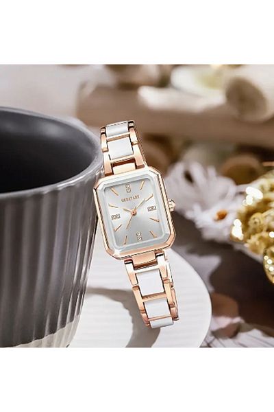 TChic Gold Watch with White Detail