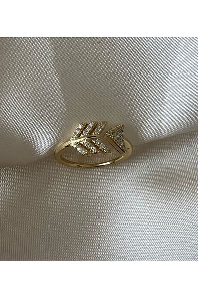Goche Bijuteri Adjustable Zircon Stone Gold Color Ring (Triangle-Spike Model)