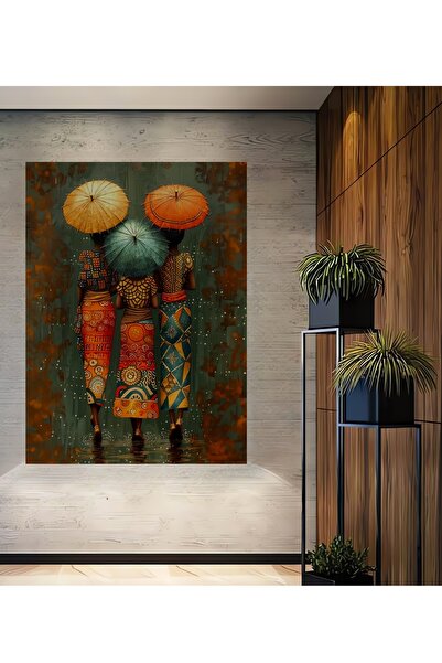 Teona Ahşap Renkli Kültürel Desenlerle Kadınlar Dekoratif Ahşap Dikdörtgen Ev...
