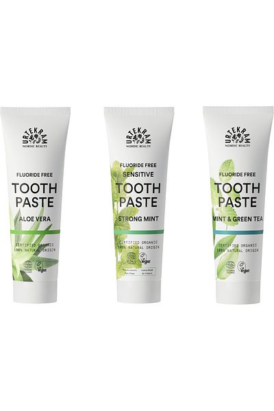 Urtekram Organic Aloe Vera Intensive Mint Green Tea Toothpaste 75ml. Product of 3