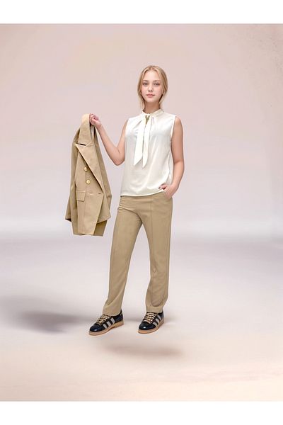 Asortik Kids Girl's Suit 3 Pieces Set Blazer Jacket-Blouse-Pants