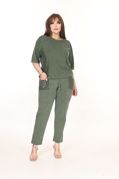 özle fashion Modern Large Size Suit with Design Stone Pockets