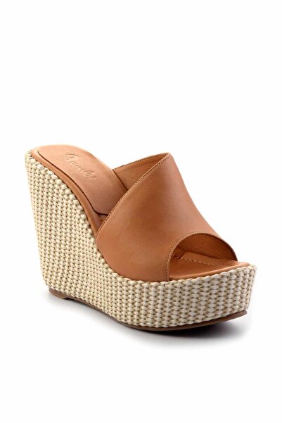 Bambi Taba Leather Kadın Terlik K04480091003