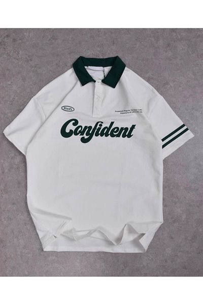 Gofeel Harajuku Street Polo Neck Canfident Printed Oversize Short Sleeve Tshirt