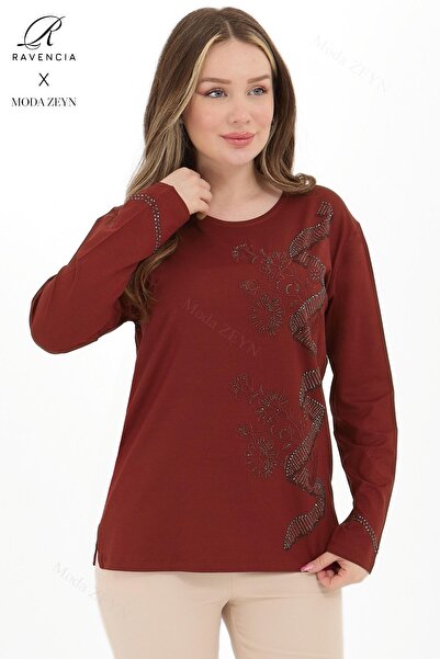 Ravencia Bluză din bumbac pieptănat pentru femei de vârstă mijlocie și peste,...