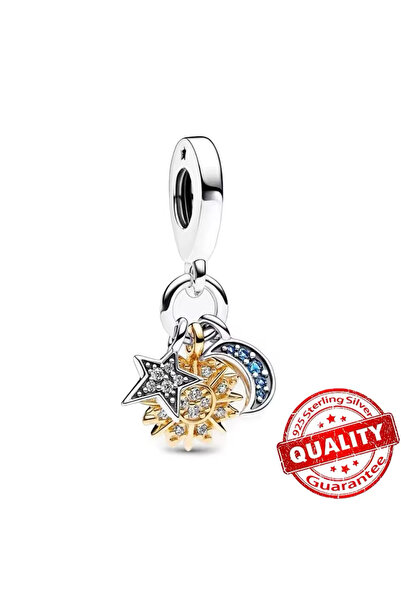 Hector&Co. Jewellery Üçlü Güneş,Yıldız ve Ay Sallantılı Charm
