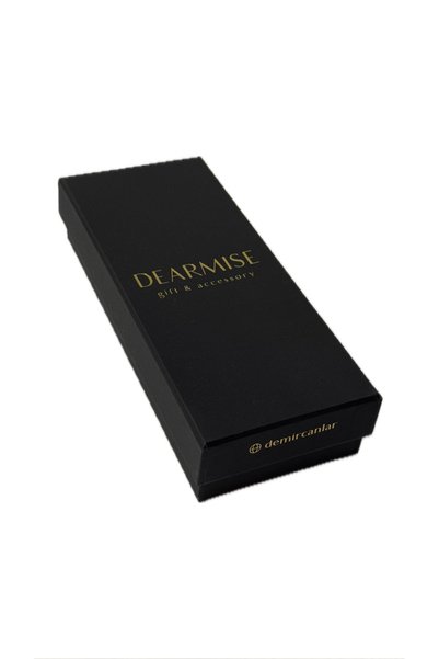Dearmise ربطة عنق ومنديل فاخر بنمط شال باللونين الأزرق الداكن والأزرق مع صندوق هدايا