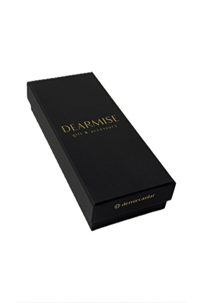 Dearmise Premium γραβάτα και μαντήλι με μπλε & καφέ σάλι με σχέδιο δώρου