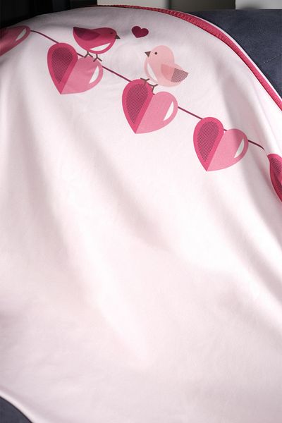 moris home VALENTINE'S DAY PATTERNED TELEVISION BLANKET 130X170